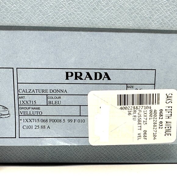 PRADA Triangle Logo Double Dual Band Velvet Flat Slide Dad Sandals Shoes - Picture 15 of 15